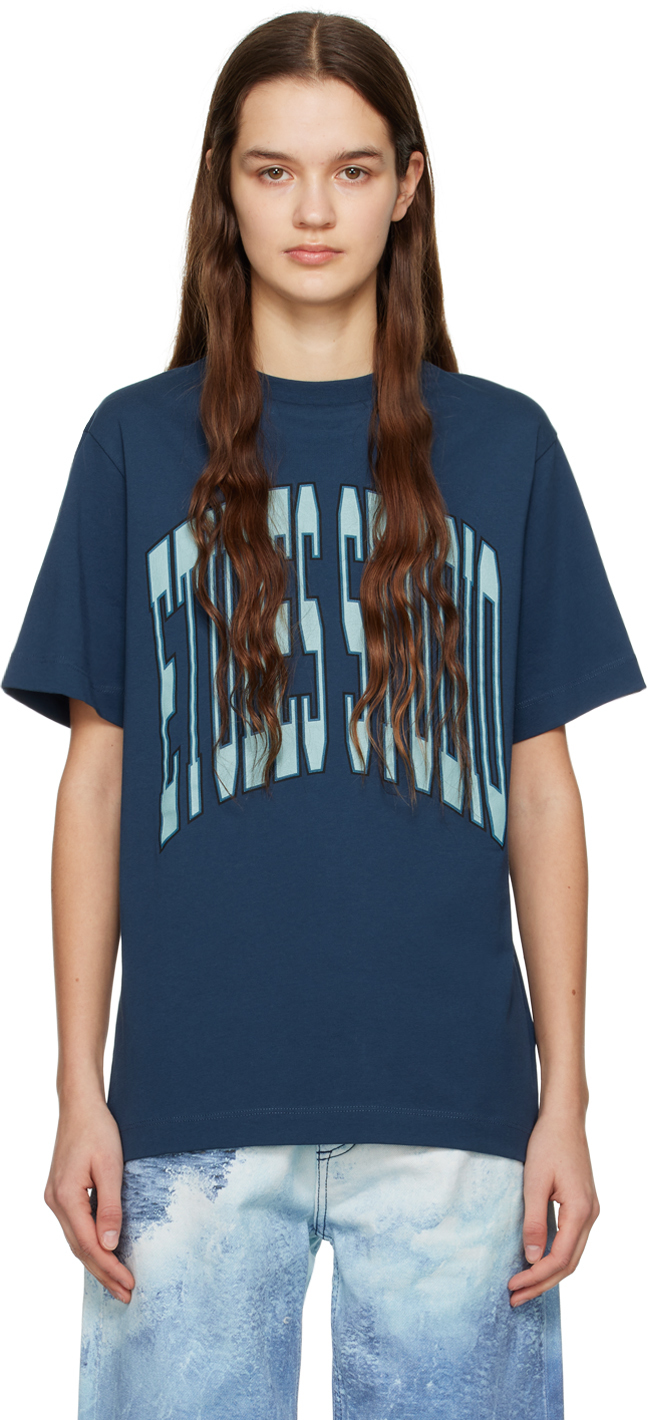 Etudes Studio Navy Wonder College T-shirt In Blue