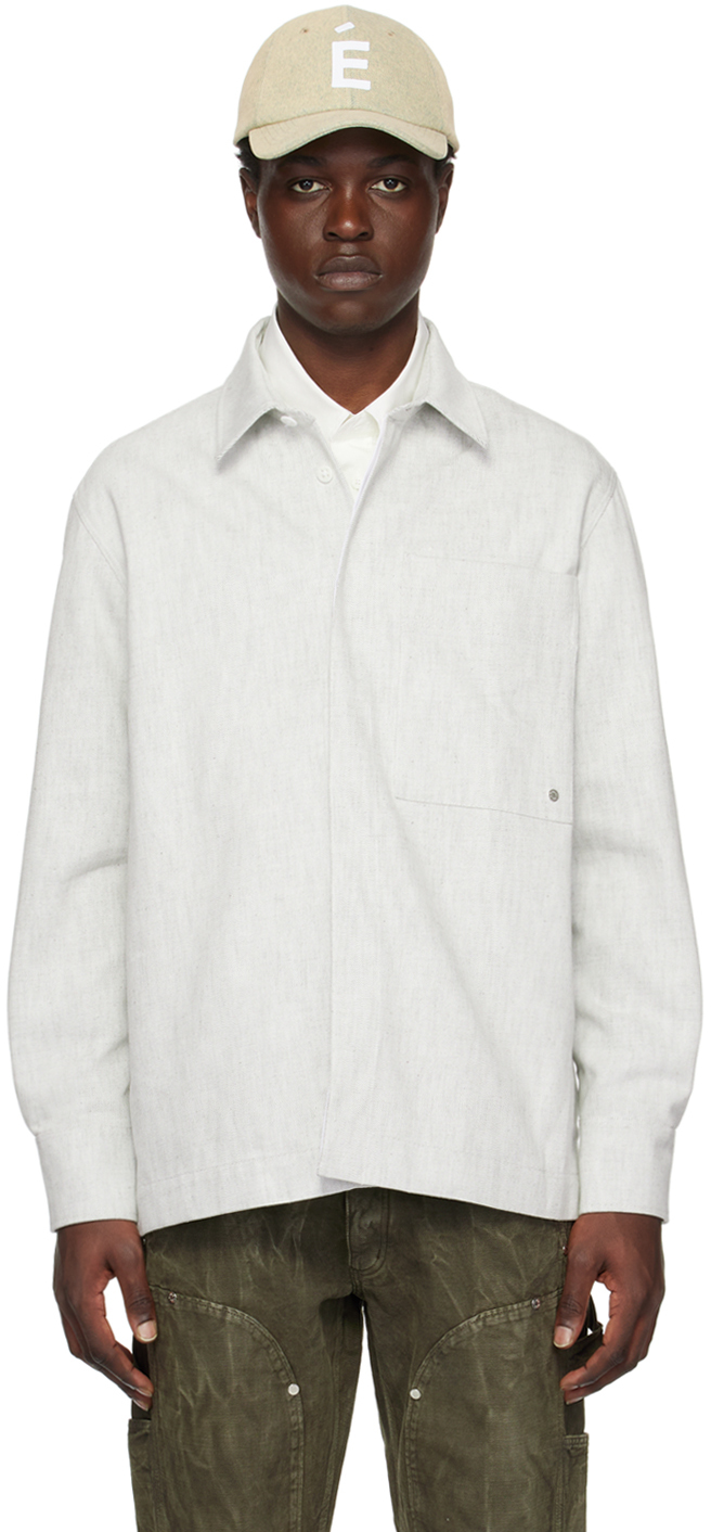 Etudes Studio Grey Picture Denim Shirt In White