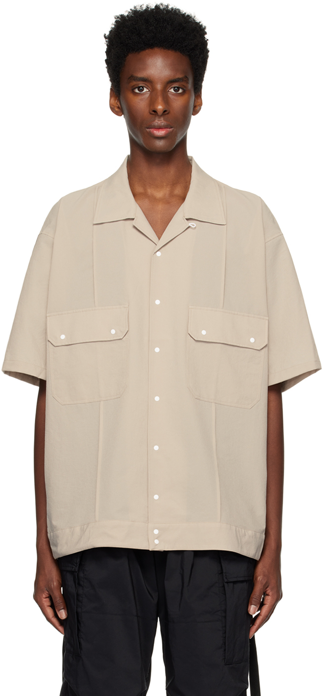 Beige Ventilating Vacation Shirt by F CE. on Sale