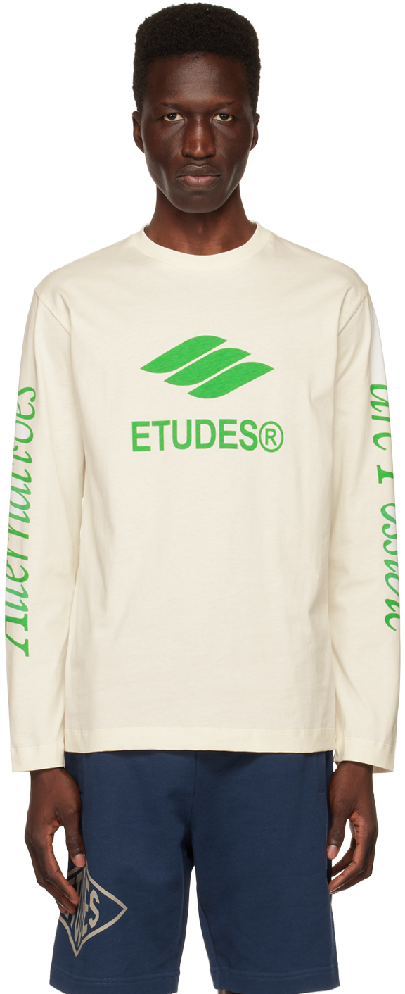 Etudes Studio Off-white Wonder Long Sleeve T-shirt In Off White