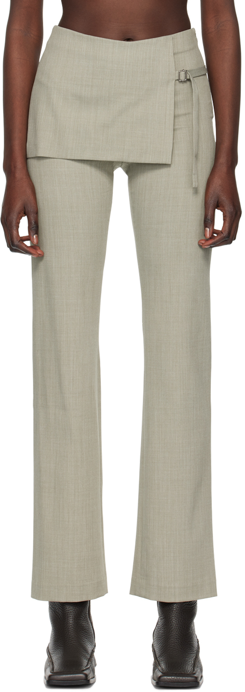 Paloma Wool Gray Archive Trousers In Green