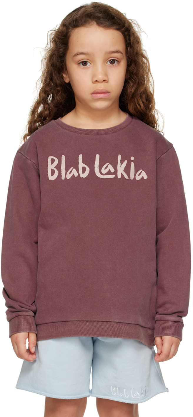 Blablakia Kids Burgundy Printed Sweatshirt In Bugundy