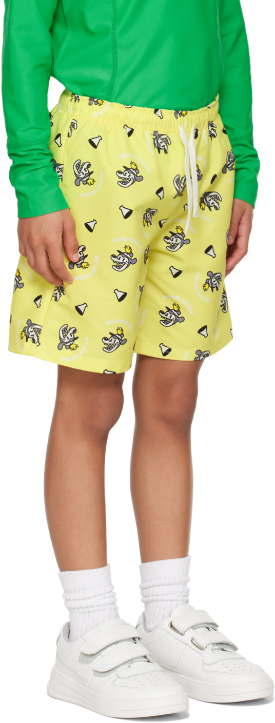 BLABLAKIA KIDS YELLOW 'BLAH' SWIM SHORTS