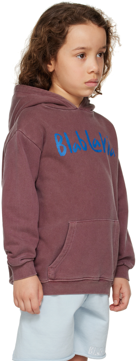 BLABLAKIA KIDS BURGUNDY PRINTED HOODIE