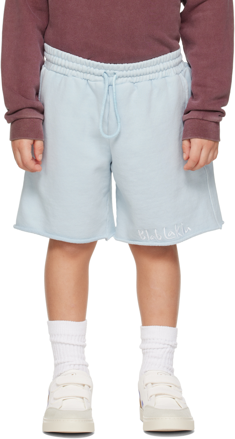 Blablakia Kids Blue Embroidered Shorts