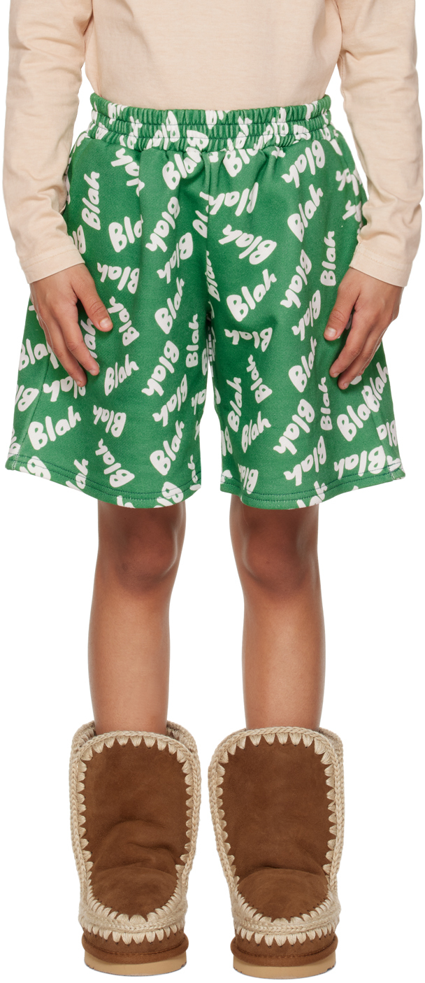 Blablakia Kids Green 'blah' Shorts