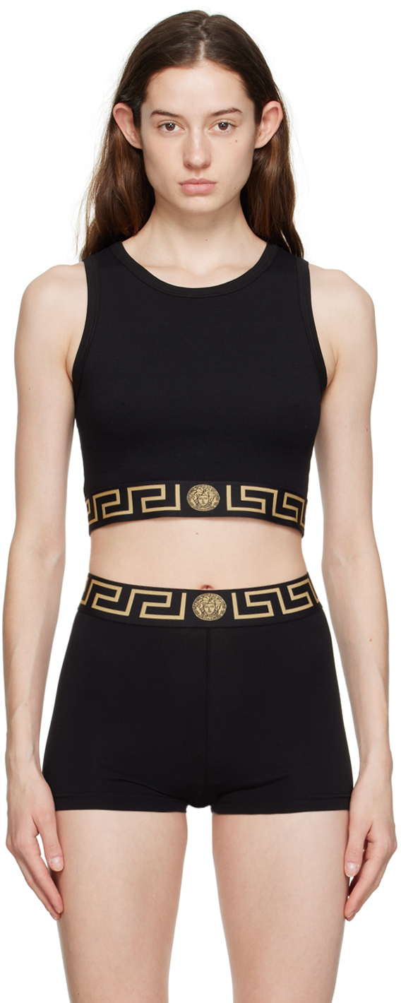 Thermisch Lelie Oplossen Versace Underwear: Black Greca Border Tank Top | SSENSE