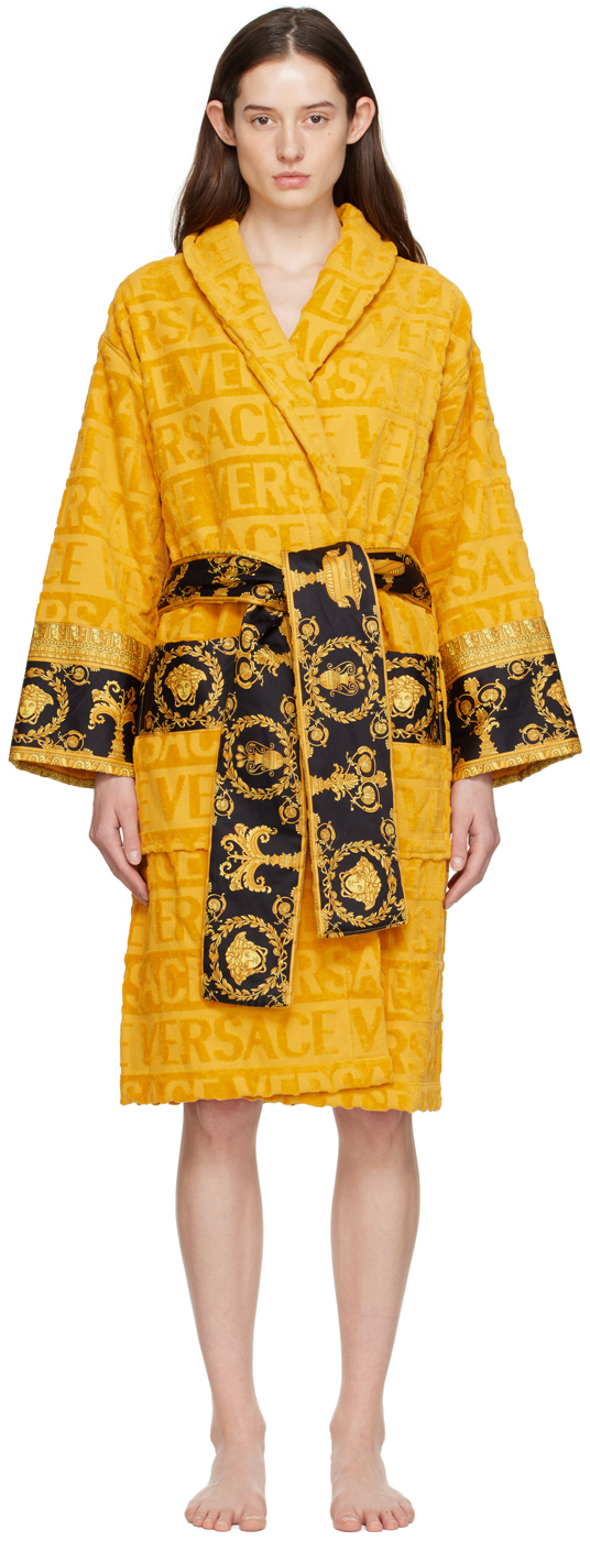 Versace Underwear Yellow 'I Heart Baroque' Robe