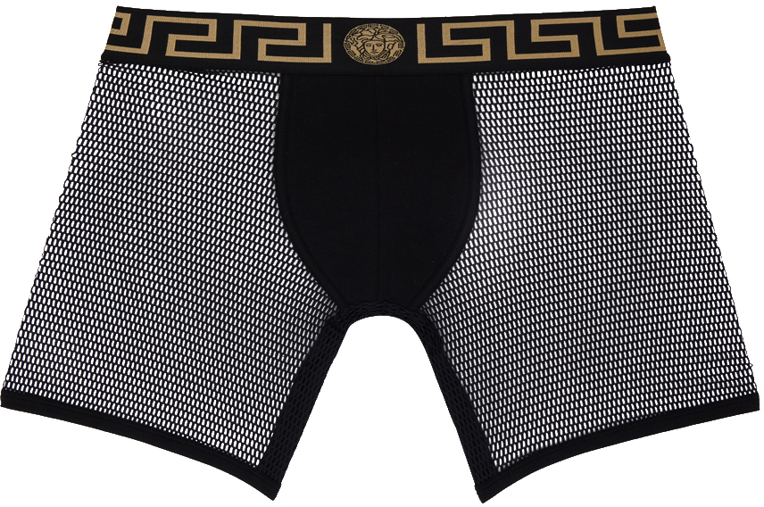 Versace Underwear: Black Greca Border Boxers | SSENSE