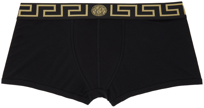 Versace Underwear Black Greca Border Boxer Briefs