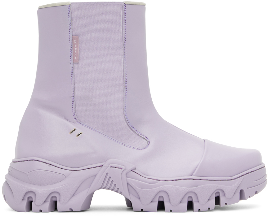 Rombaut: Purple Boccaccio II Apple Leather Chelsea Boots | SSENSE Canada