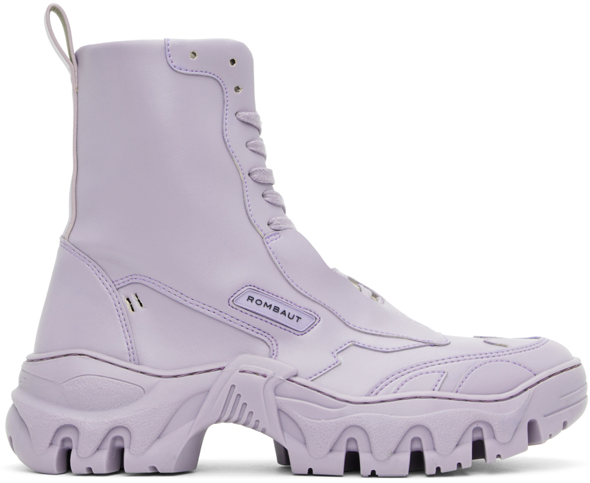 Rombaut Purple Boccaccio Ii Apple Leather Sneaker Boots In Heather Apple Leathe