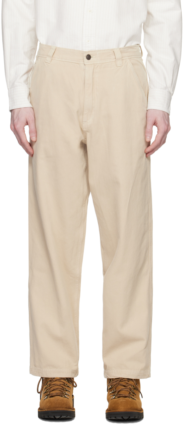 Adsum Beige Pigment-dyed Trousers