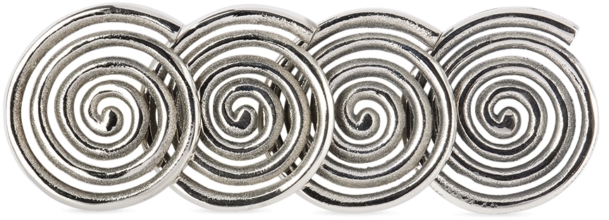 Sophie Lou Jacobsen Silver Etagere Edition Spiral Coasters Set, 4 Pcs