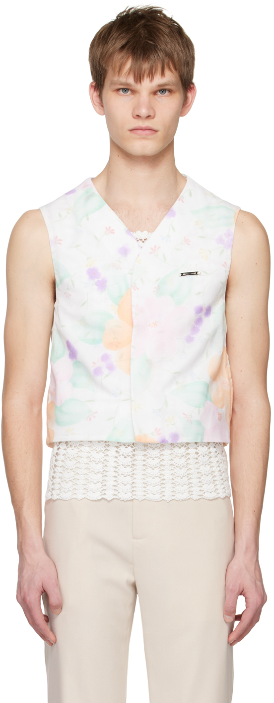 Young N Sang Off-white Floral Waistcoat In Flower