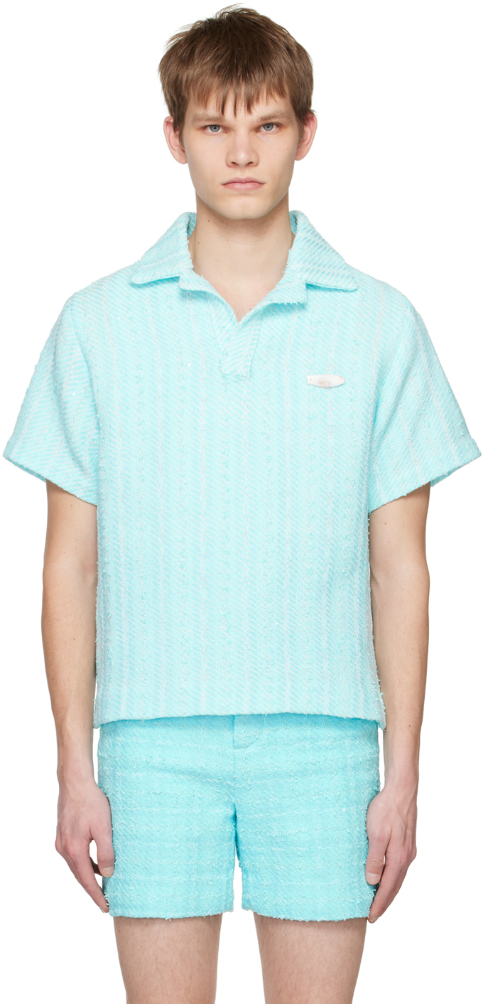Me & Henry Saltash Polo Romper | Blue Stripe main image 0