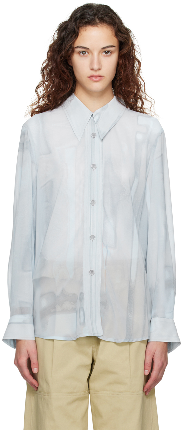 LOW CLASSIC: Gray Printed Shirt | SSENSE