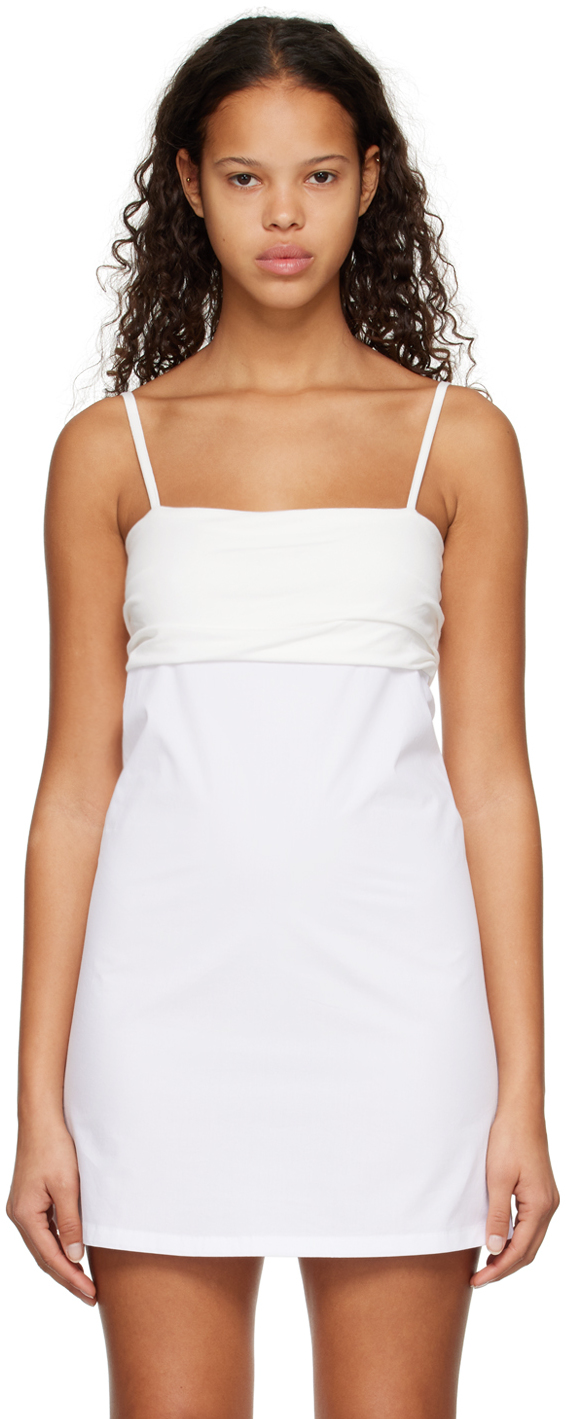 Low Classic White Paneled Camisole