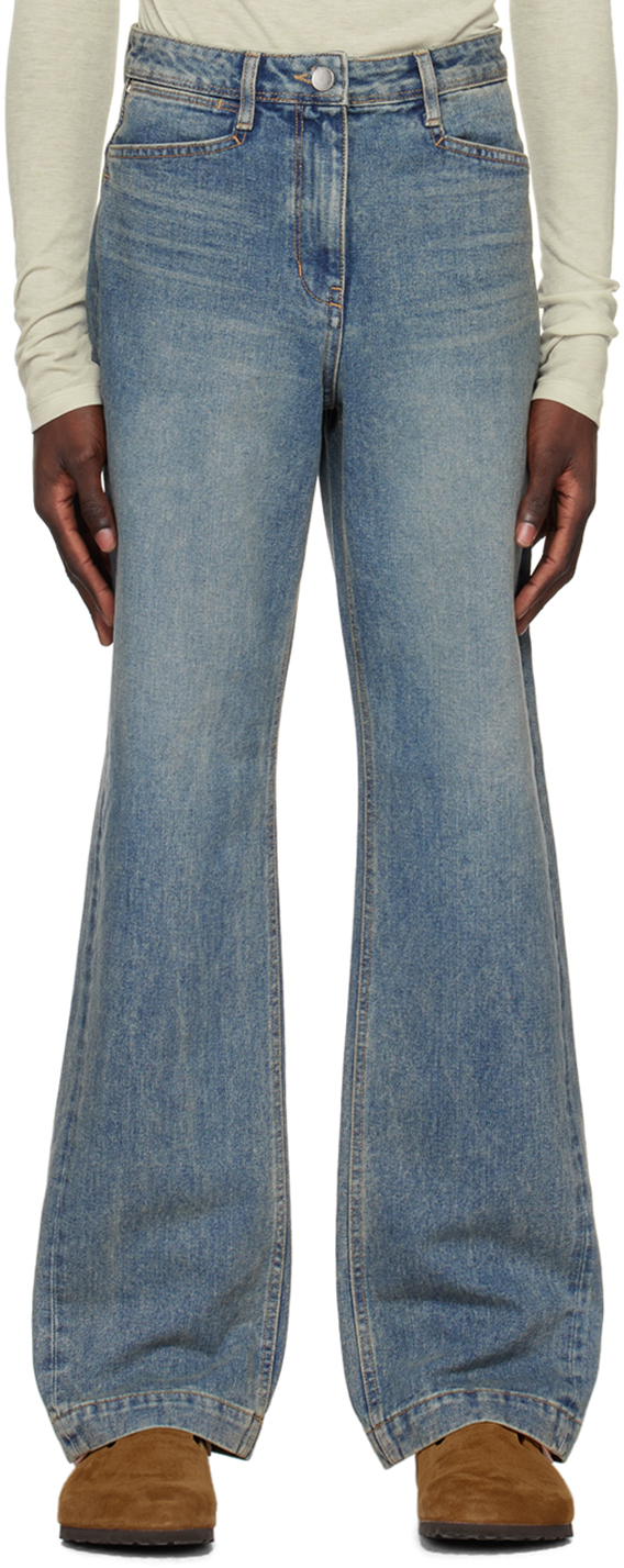 Low Classic Blue Faded Jeans In Washing Denim