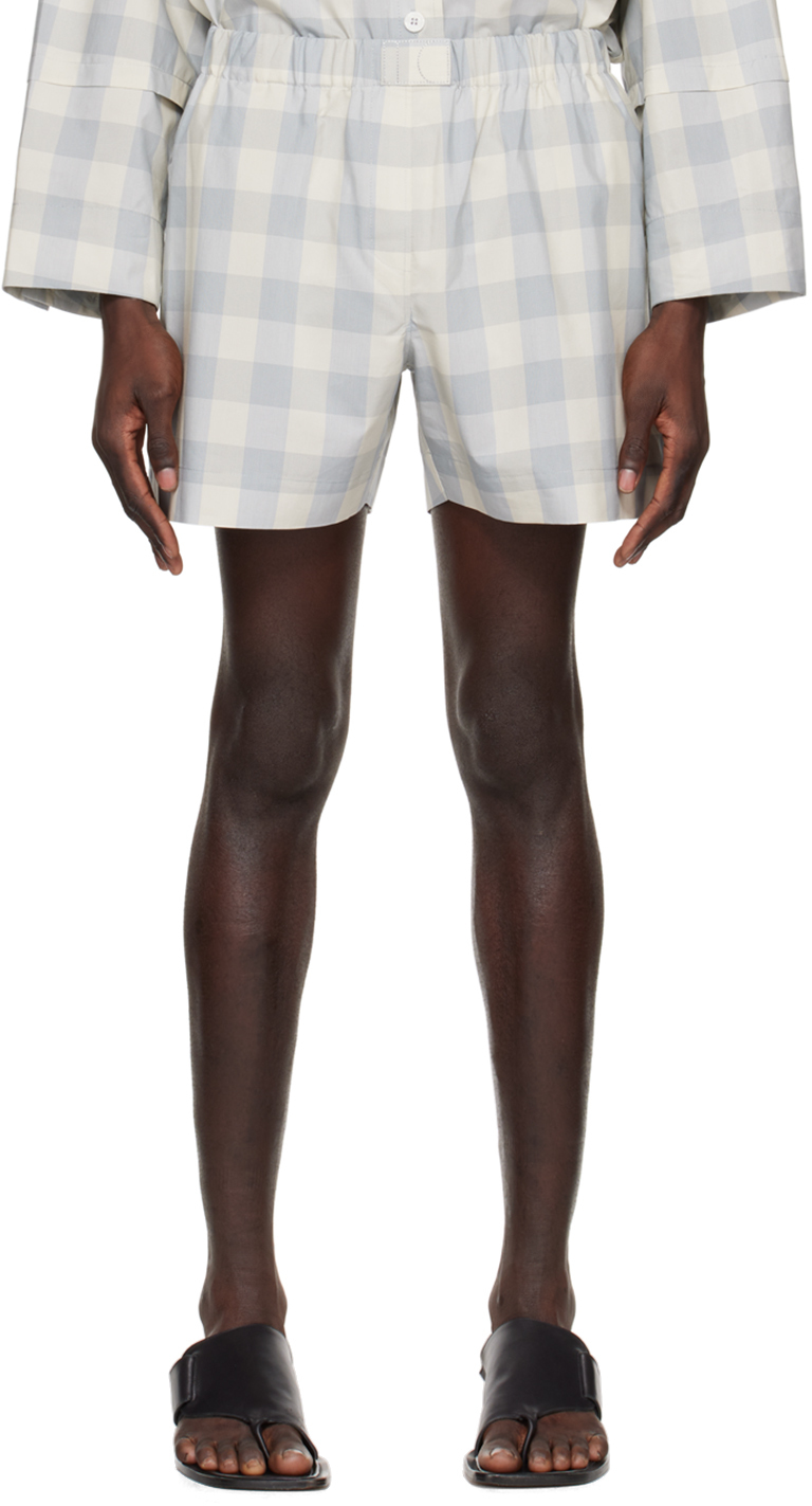 Low Classic Blue & Off-white Check Shorts