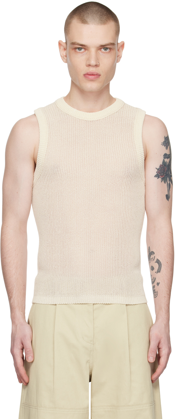 LOW CLASSIC Off-White Round Neck Tank Top