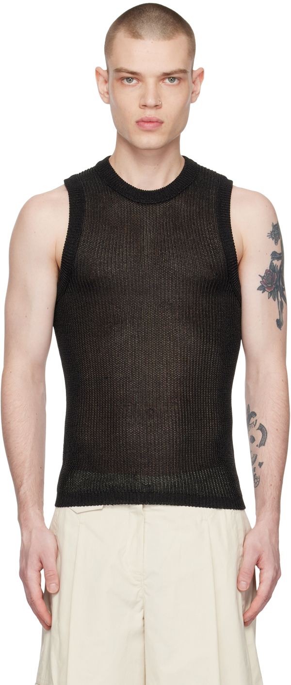 LOW CLASSIC Black Round Neck Tank Top