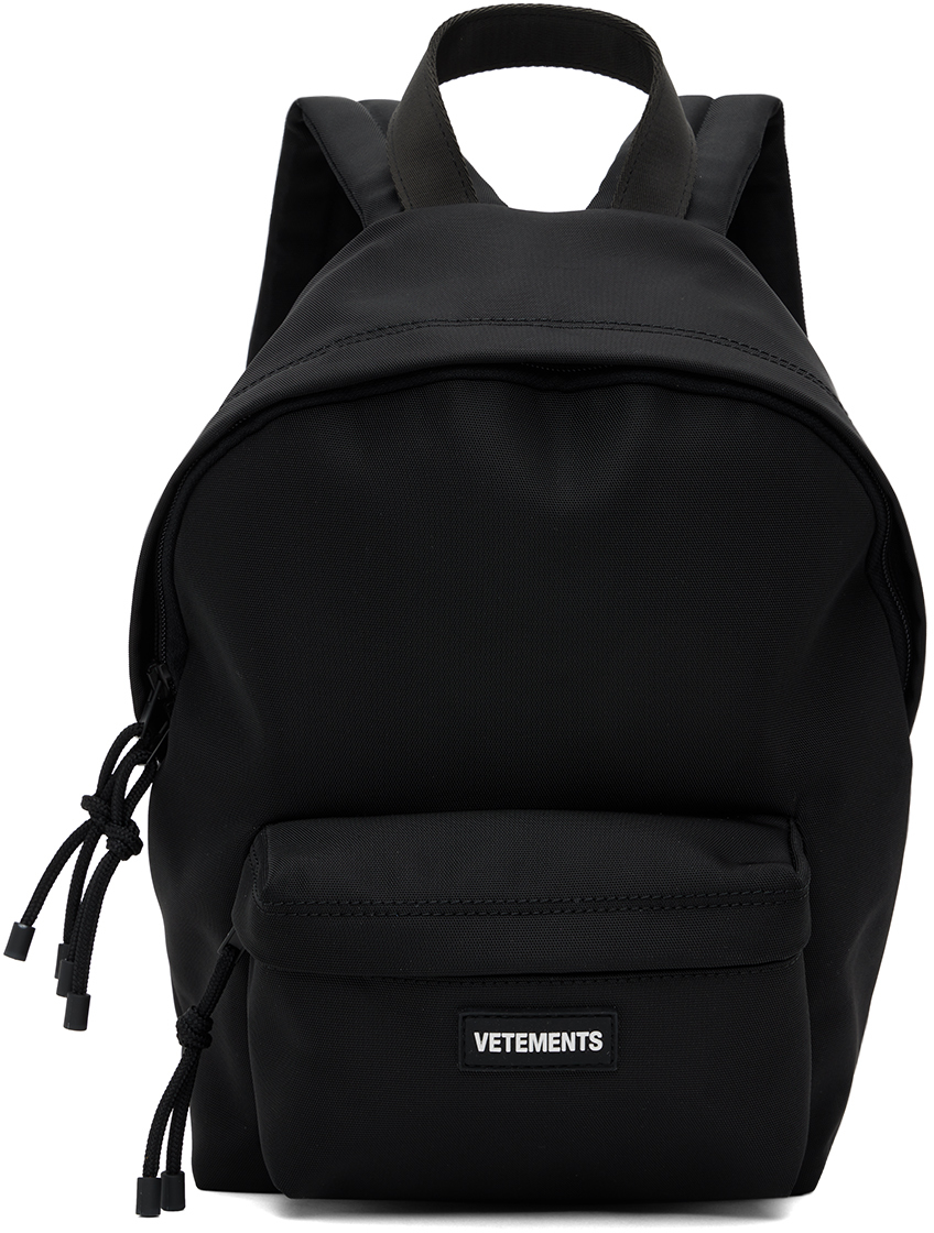 VETEMENTS Black Logo Patch Backpack