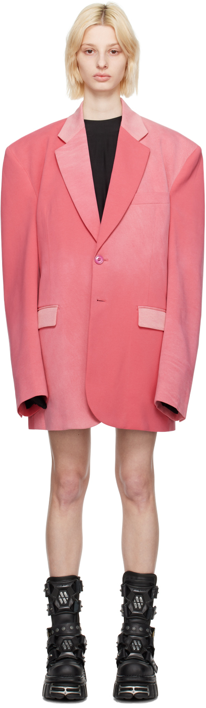 Vetements 超大款单排扣西装夹克 In Pink