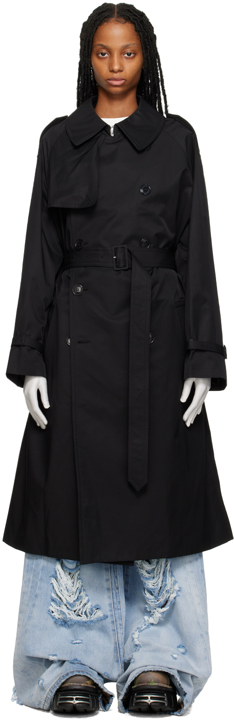 Vetements Black Double-breasted Trench Coat