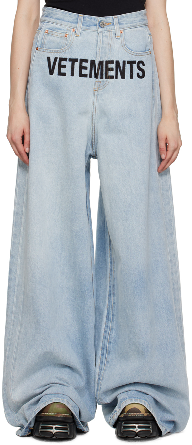 VETEMENTS: Blue Baggy Jeans | SSENSE