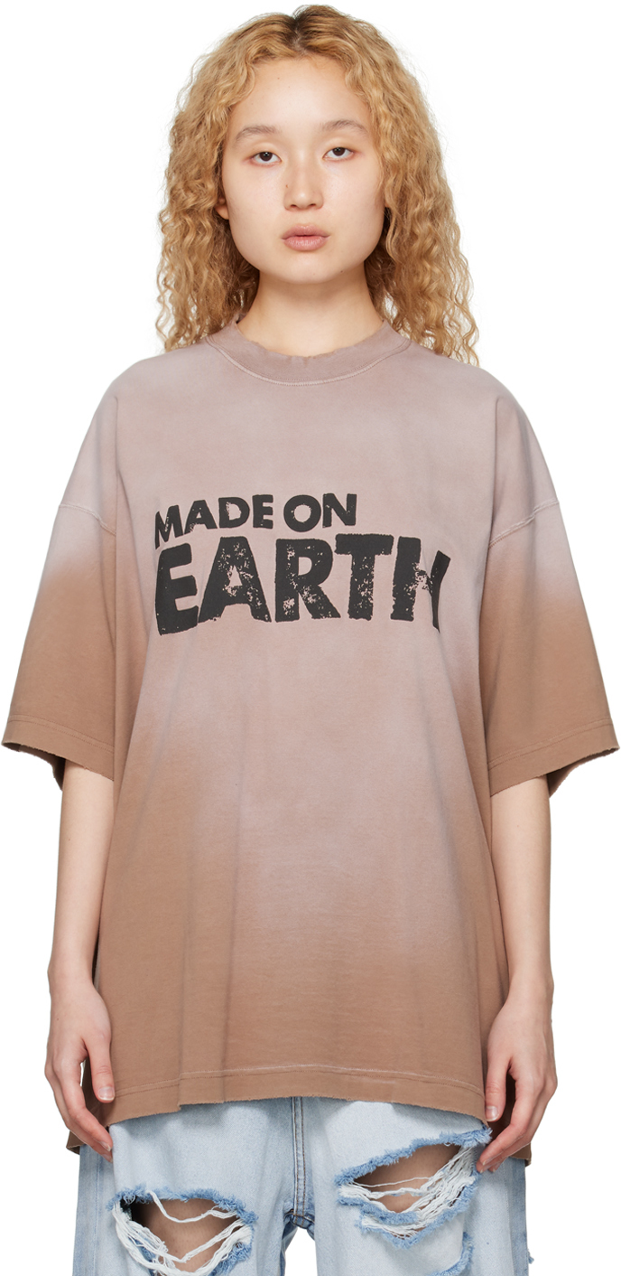 Made On Earth T-shirt In Faded Beige