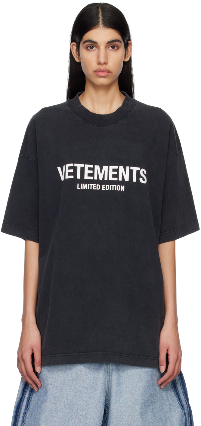 Vetements Logo Print Short-sleeve T-shirt In Black