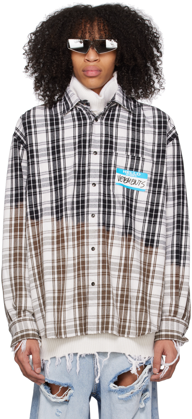 Vetements My Name Is Checked Shirt In Black