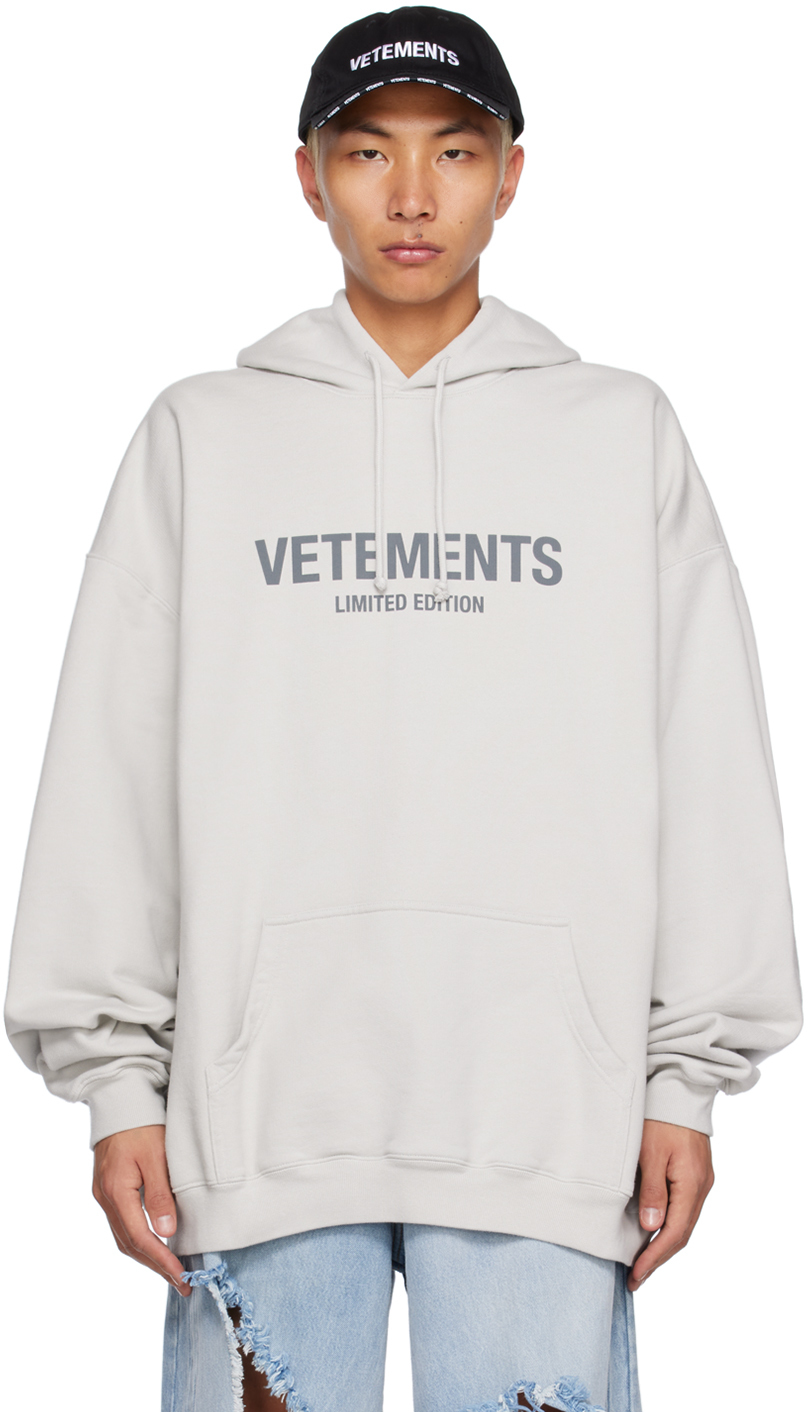 Vetements Logo Limited Edition Print Cotton Hoodie In Nero