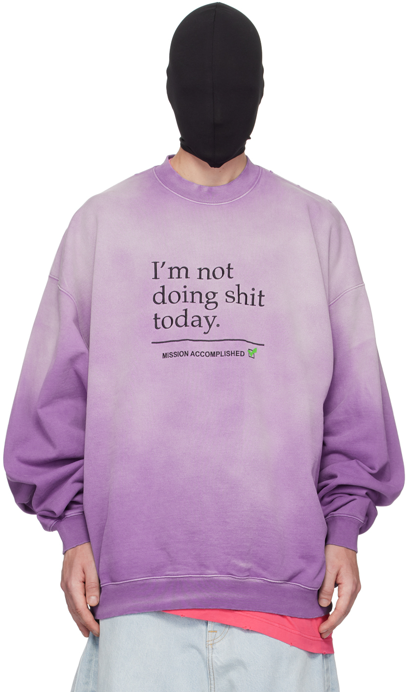 Purple 'I'm Not Doing Shit Today' Sweatshirt