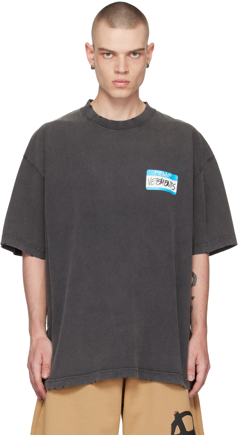 Vetements My Name Is Cotton T-shirt In Black | ModeSens