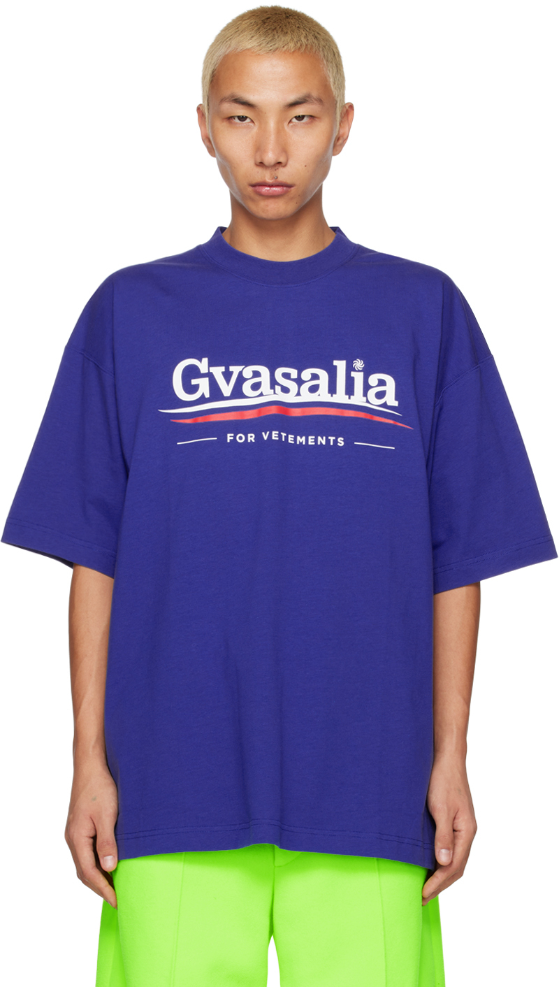 VETEMENTS Blue 'Gvasalia For Vetements' T-Shirt