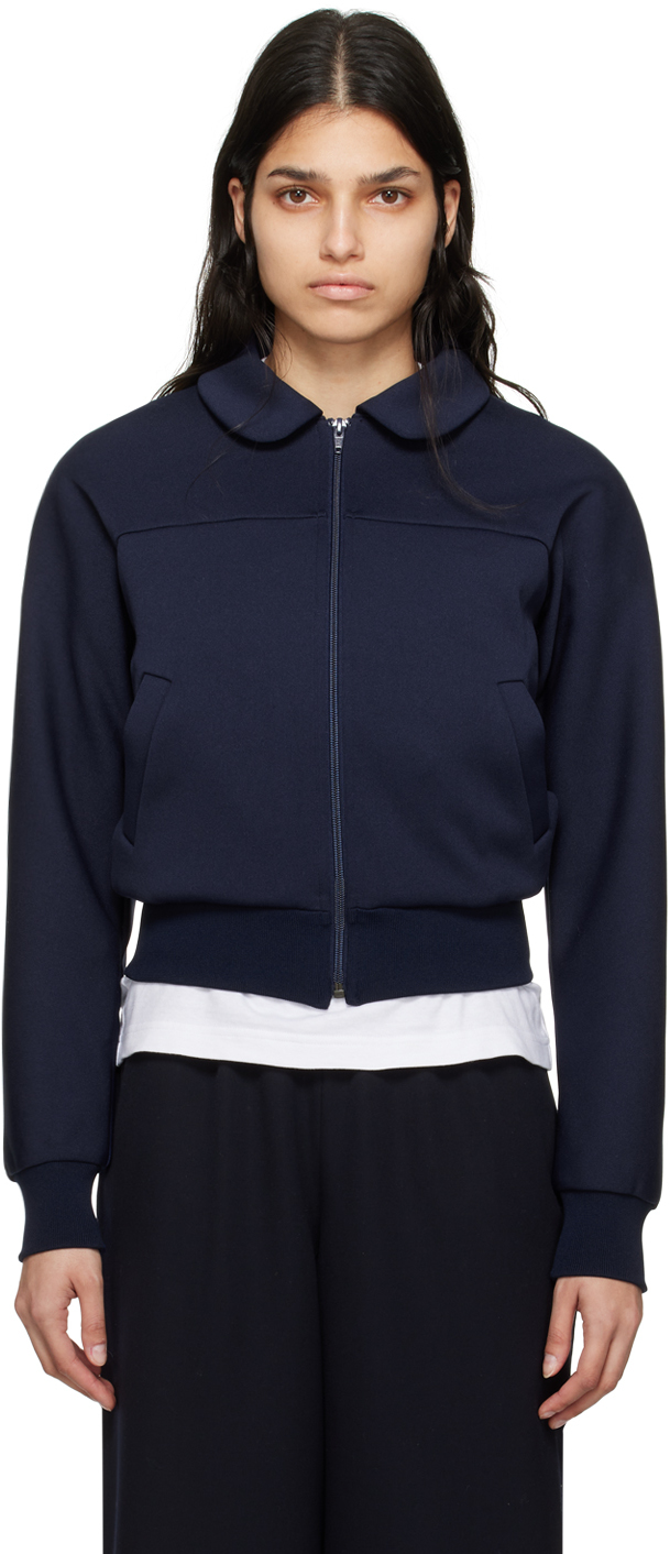 Comme des Garçons Girl: Navy Zip-Up Bomber Jacket | SSENSE Canada