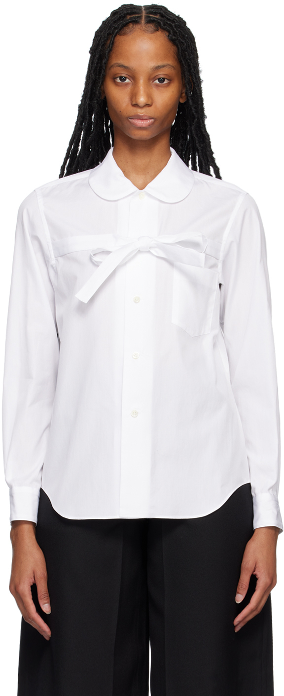 White Bow Shirt by Comme des Garçons Girl on Sale