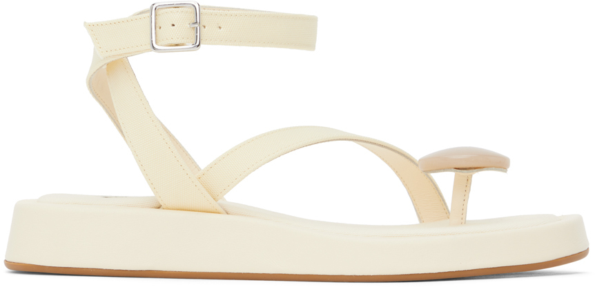 Gia Borghini Off-white Gia/rhw Rosie 18 Sandals In Cream 3000
