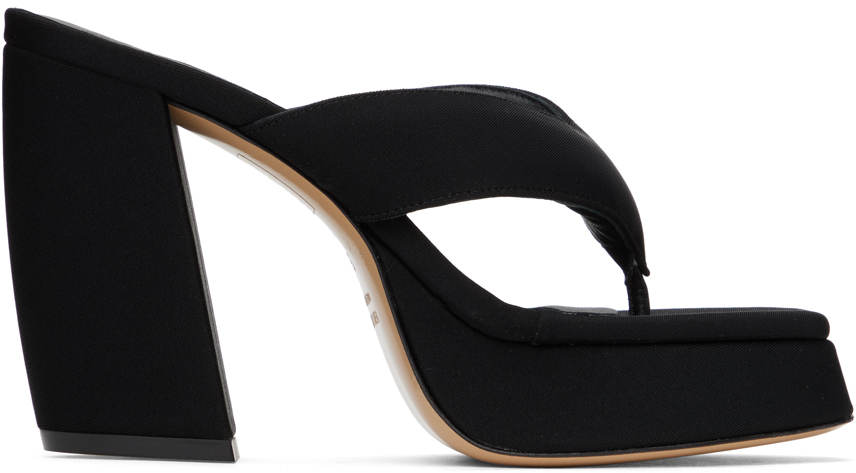 Shop Gia Borghini Black Gia 17 Heeled Sandals In 5000 Black