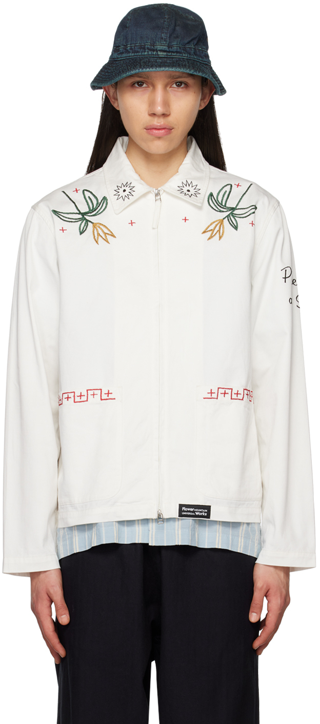 UNIVERSAL WORKS WHITE FLOWER MOUNTAIN EDITION ANCRAMDALE JACKET