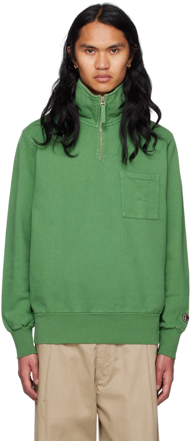 Universal Works Green Half-zip Sweatshirt