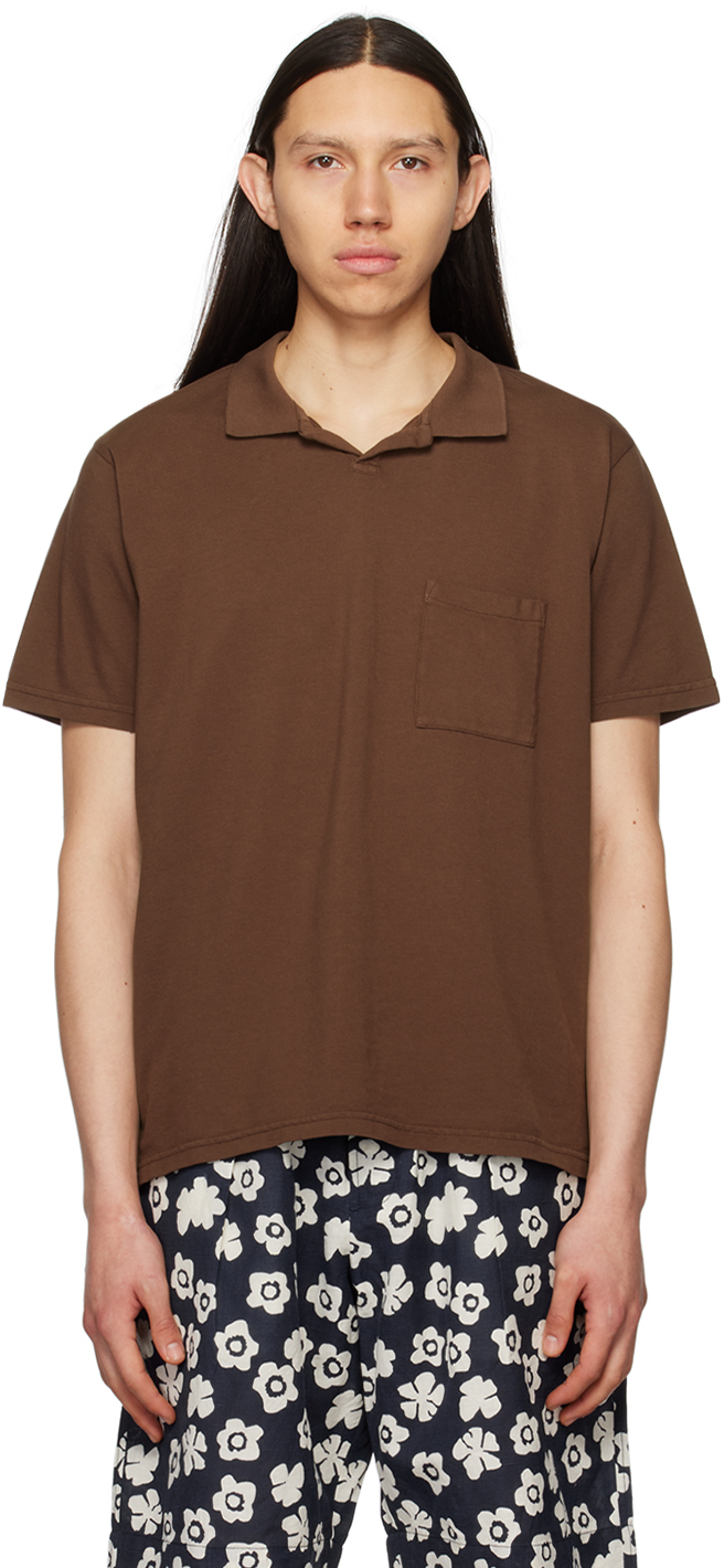 Universal Works: Brown Vacation Polo | SSENSE UK