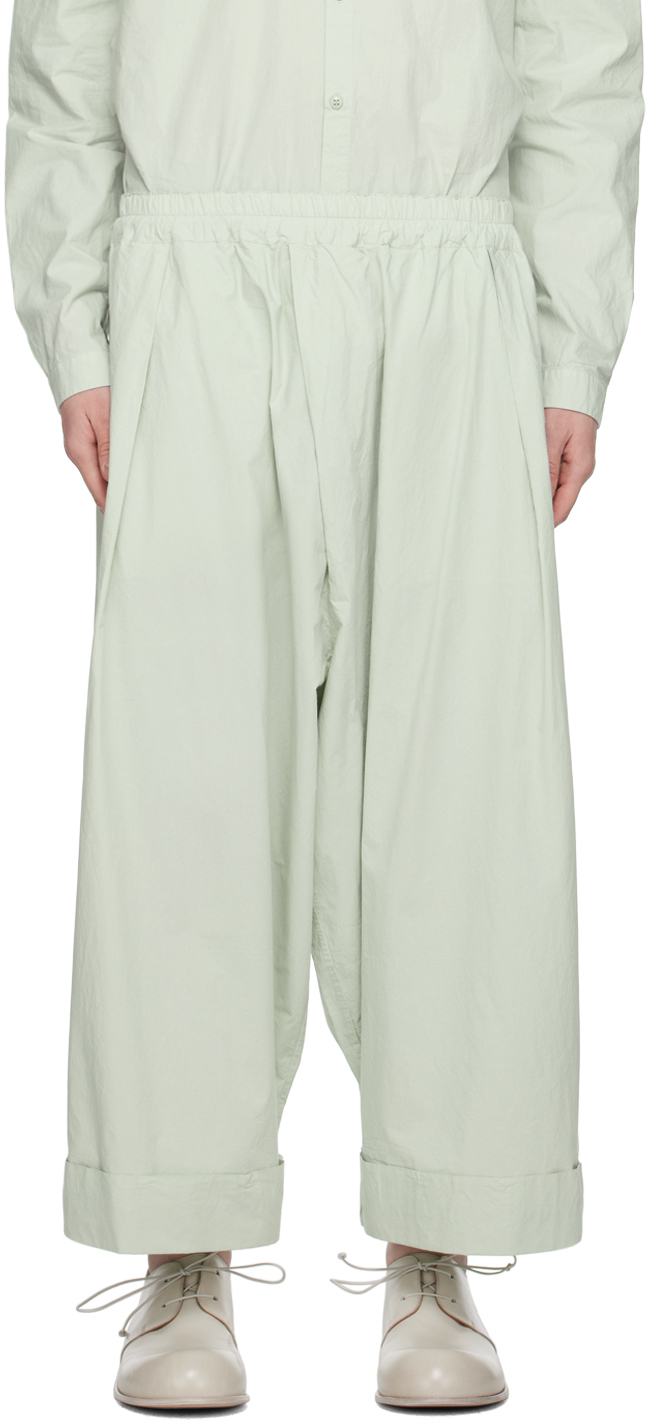 Toogood Baker Cotton Poplin Cropped Trousers In Green | ModeSens