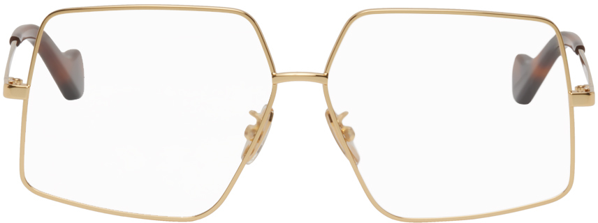 Loewe Gold Oversized Square Glasses In 030 Gold