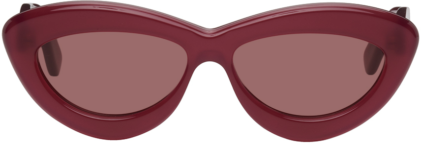 Loewe Pink Cat-eye Sunglasses In 75y Shiny Opaline Ch