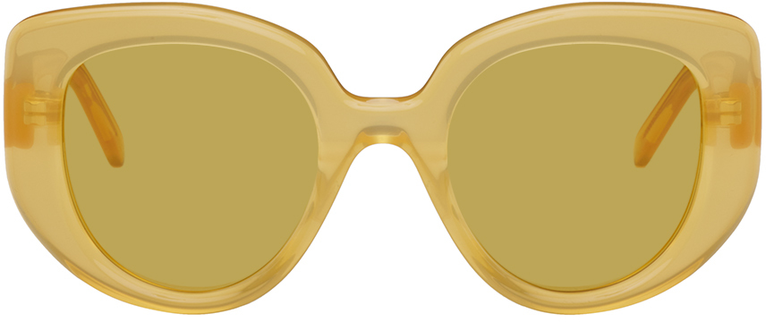 Shop Loewe Yellow Butterfly Sunglasses In Shiny Yellow / Rovie