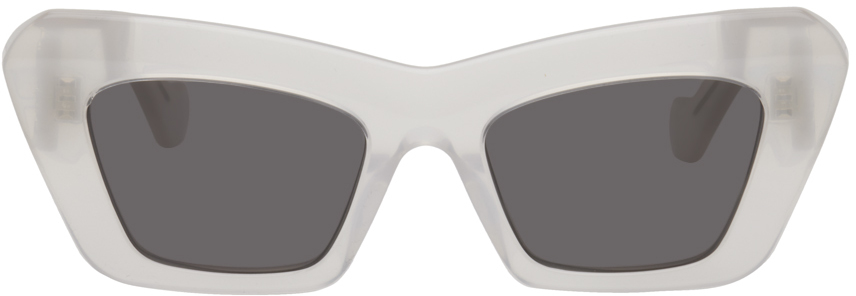 Shop Loewe White Cat-eye Sunglasses In 21a White Smoke