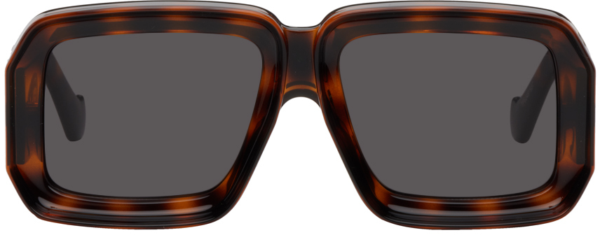 Paula's Ibiza dive in mask sunglasses in acetate Light Havana - LOEWE